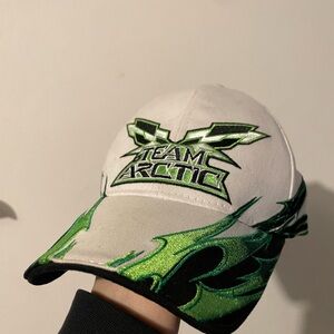 Team Arctic White and Green Cap Artic Cat y2k